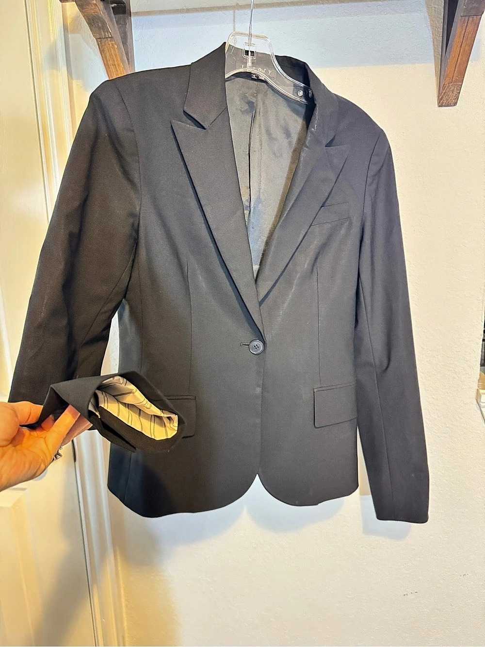 Theory Gabe B2 Urban Blazer Wool Blazer Black Size 4